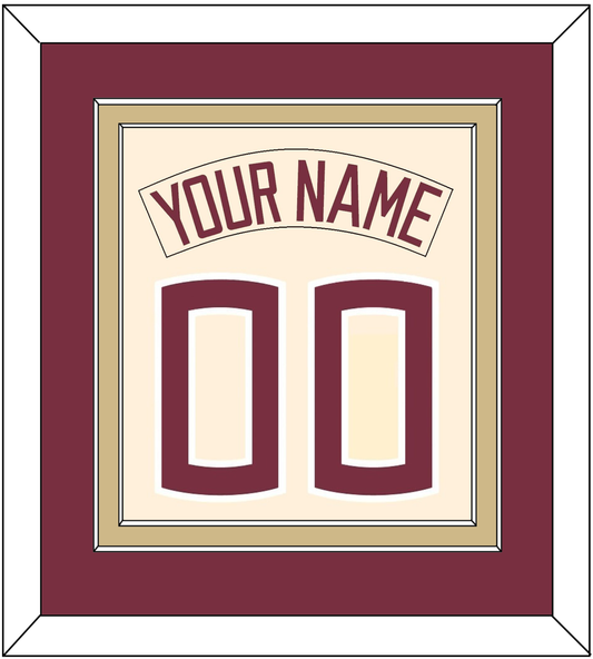 Florida State Baseball Nameplate & Number (Back) Combined - Alternate Gold (2016-2018) - Signature Tier 2
