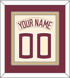 Florida State Baseball Nameplate & Number (Back) Combined - Alternate Gold (2016-2018) - Double Mat 2