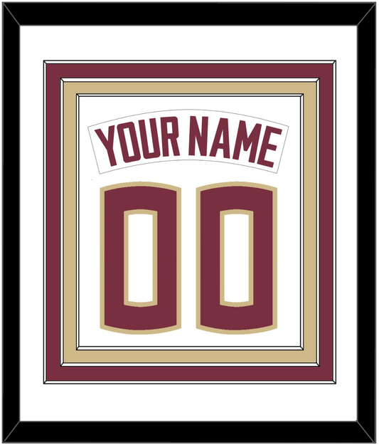 Florida State Baseball Nameplate & Number (Back) Combined - Home White - Premier Tier 1
