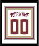 Florida State Baseball Nameplate & Number (Back) Combined - Home White - Triple Mat 1