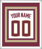 Florida State Baseball Nameplate & Number (Back) Combined - Home White - Triple Mat 2