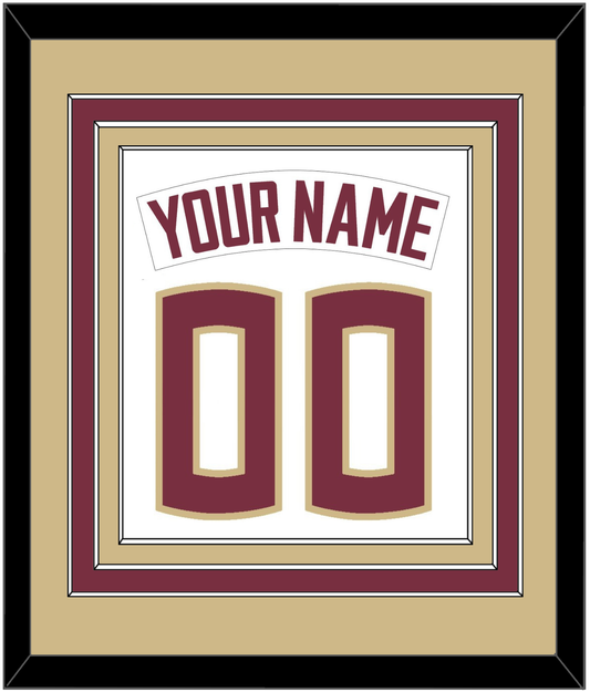 Florida State Baseball Nameplate & Number (Back) Combined - Home White - Premier Tier 3