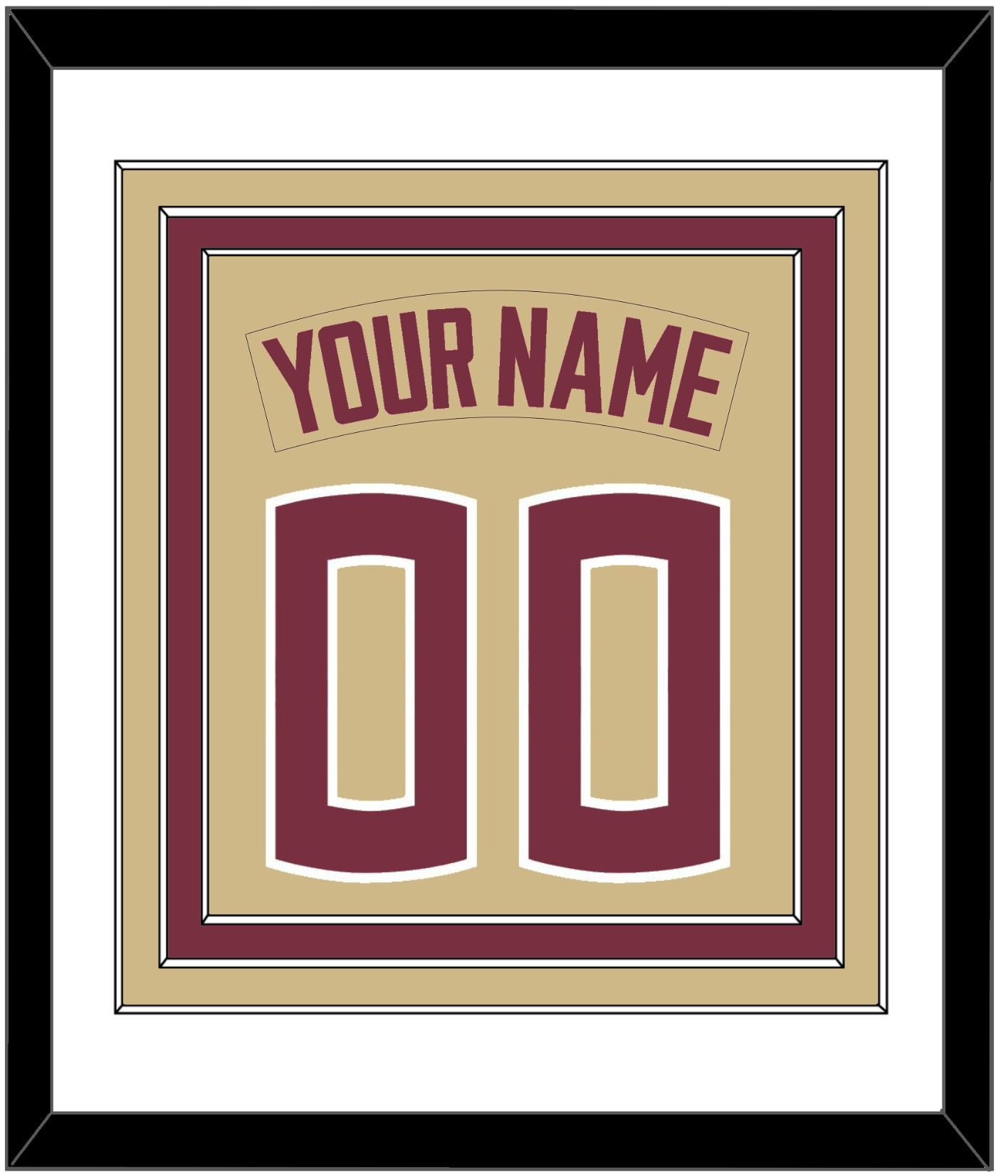 Florida State Baseball Nameplate & Number (Back) Combined - Alternate Gold - Premier Tier 1