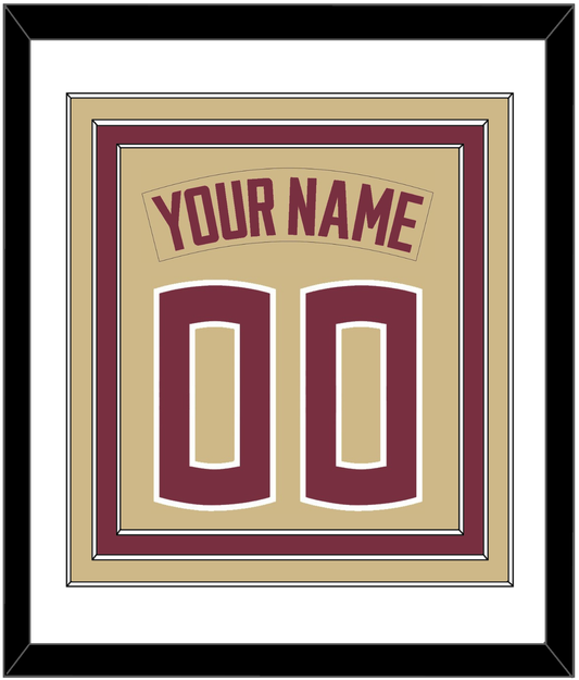 Florida State Baseball Nameplate & Number (Back) Combined - Alternate Gold - Premier Tier 1