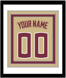Florida State Baseball Nameplate & Number (Back) Combined - Alternate Gold - Triple Mat 1
