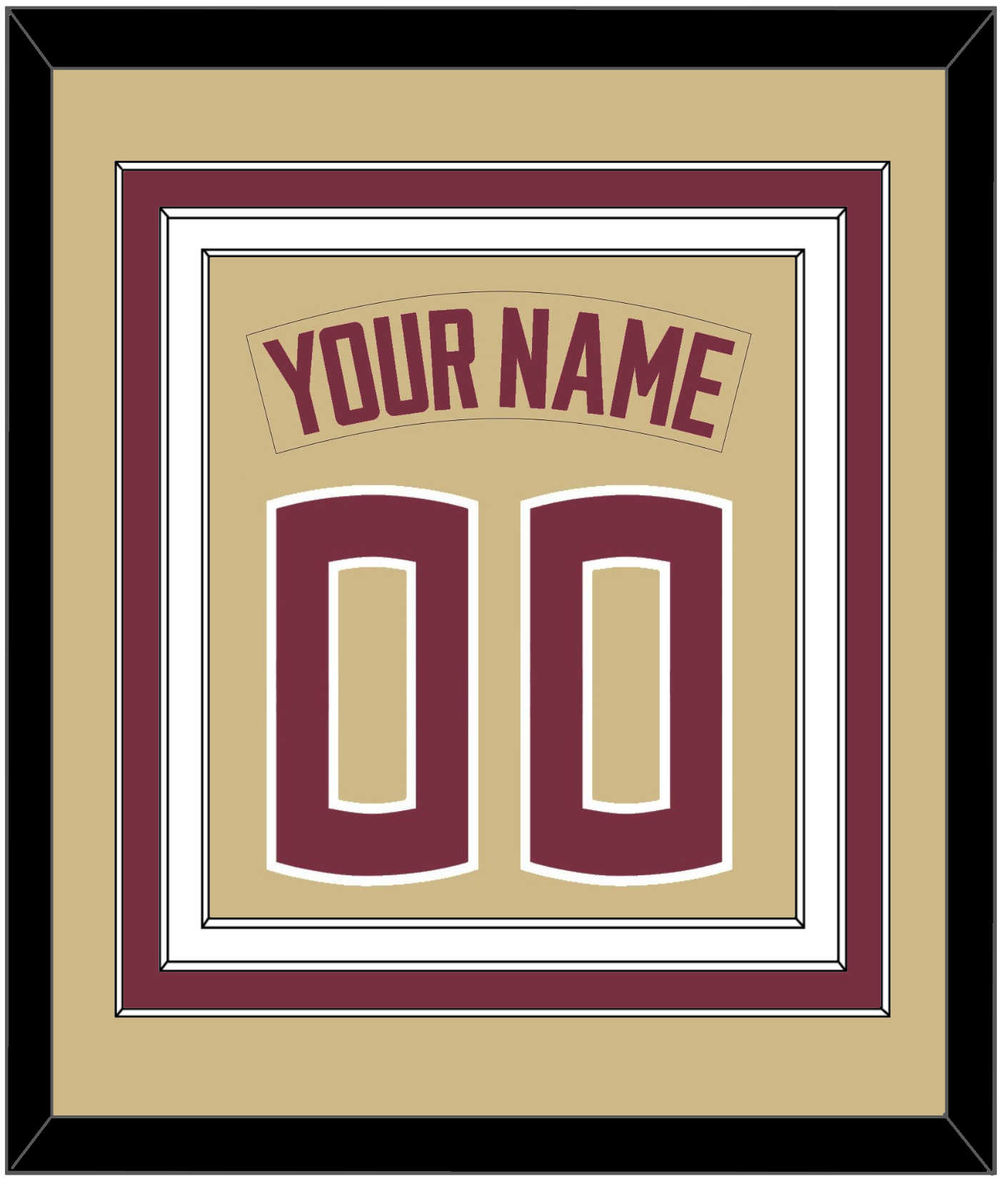 Florida State Baseball Nameplate & Number (Back) Combined - Alternate Gold - Premier Tier 2
