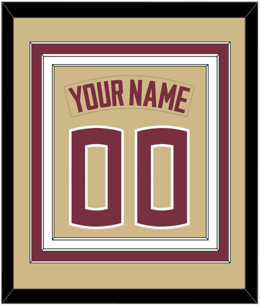 Florida State Baseball Nameplate & Number (Back) Combined - Alternate Gold - Premier Tier 2