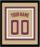 Florida State Baseball Nameplate & Number (Back) Combined - Alternate Gold - Triple Mat 2
