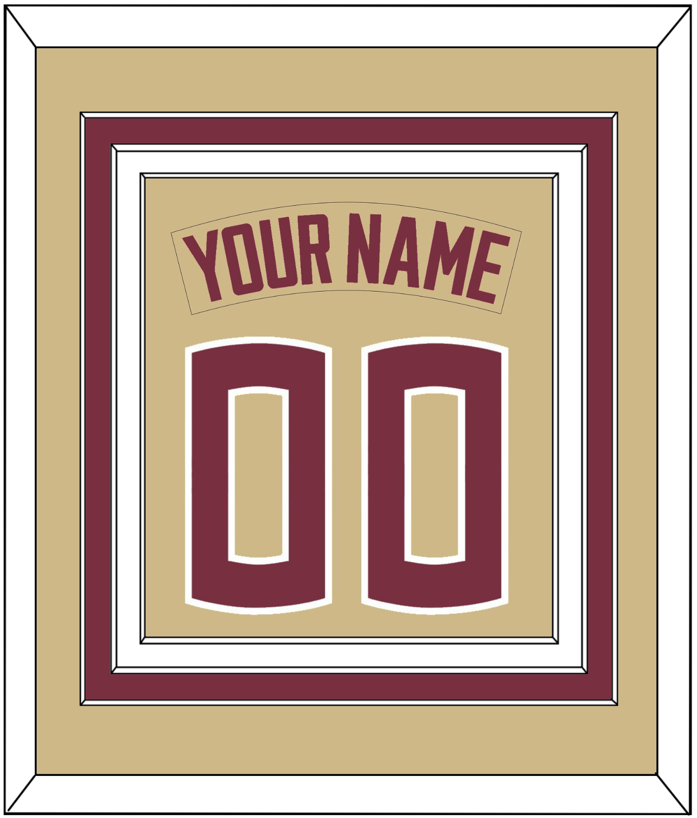 Florida State Baseball Nameplate & Number (Back) Combined - Alternate Gold - Premier Tier 2