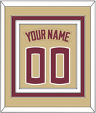 Florida State Baseball Nameplate & Number (Back) Combined - Alternate Gold - Triple Mat 2