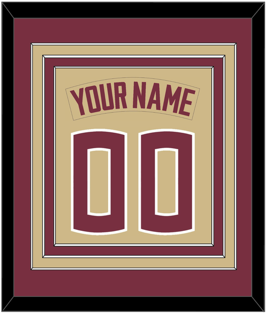 Florida State Baseball Nameplate & Number (Back) Combined - Alternate Gold - Premier Tier 3
