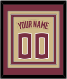 Florida State Baseball Nameplate & Number (Back) Combined - Alternate Gold - Triple Mat 3