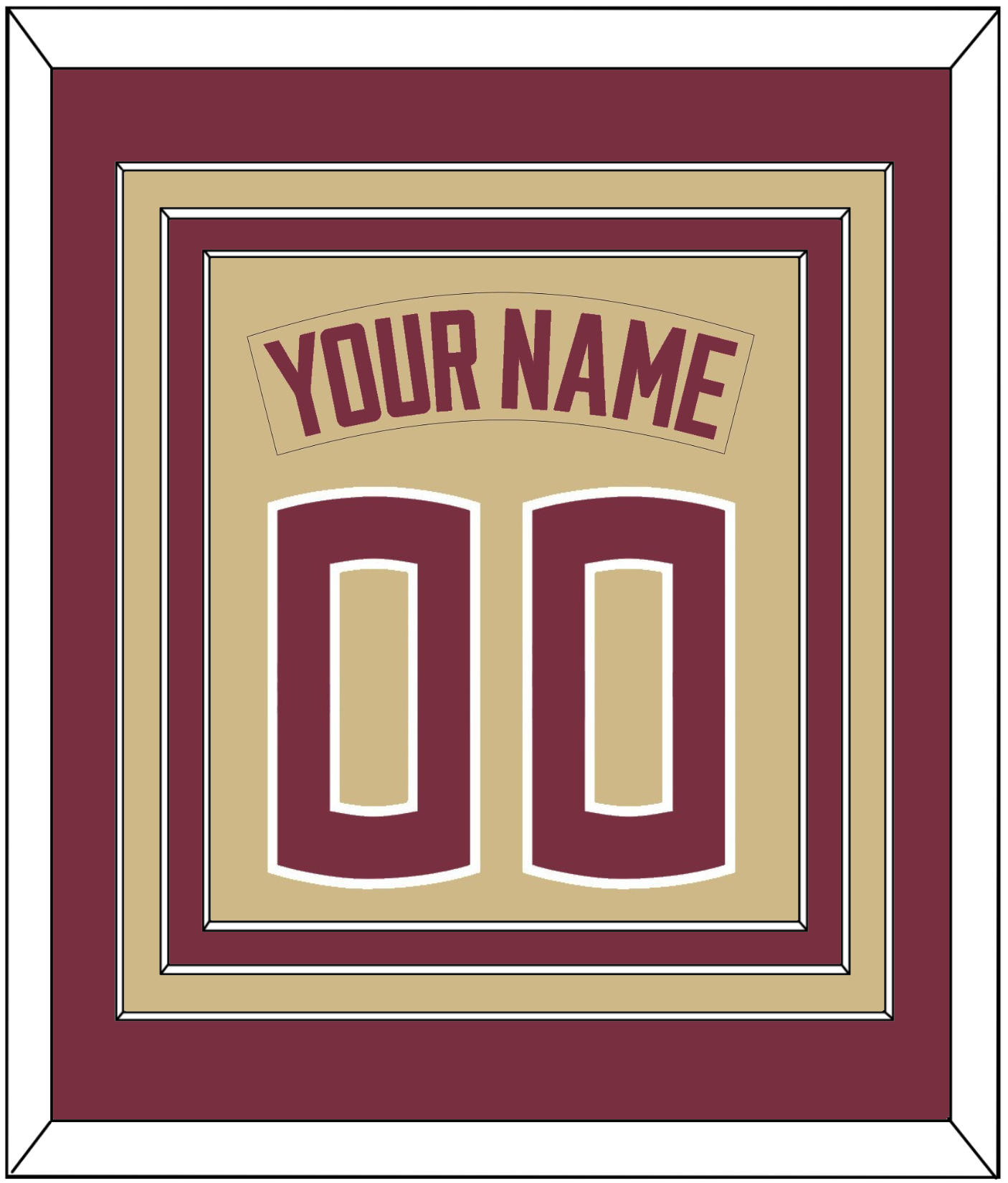Florida State Baseball Nameplate & Number (Back) Combined - Alternate Gold - Premier Tier 3