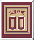 Florida State Baseball Nameplate & Number (Back) Combined - Alternate Gold - Triple Mat 3
