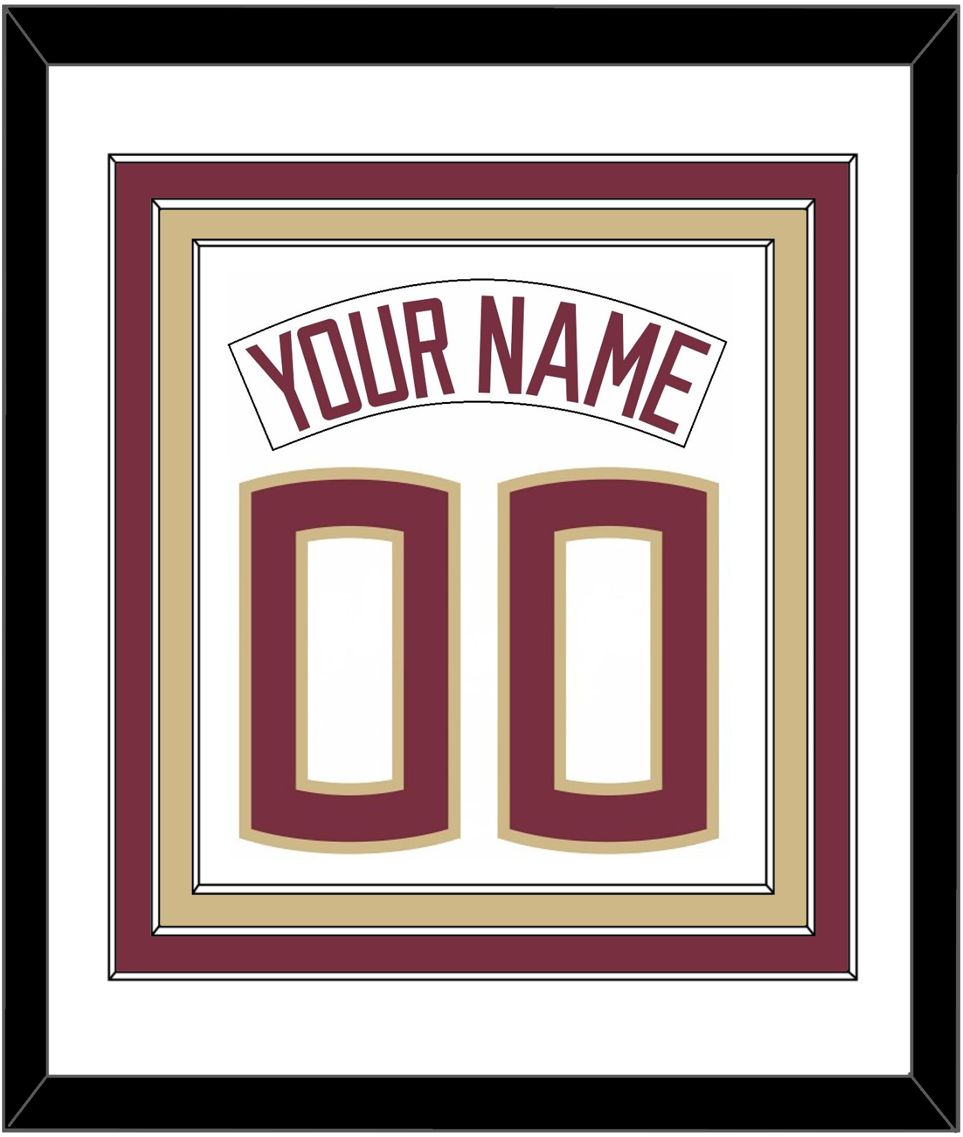 Florida State Baseball Nameplate & Number (Back) Combined - Home White (2016-2018) - Premier Tier 1