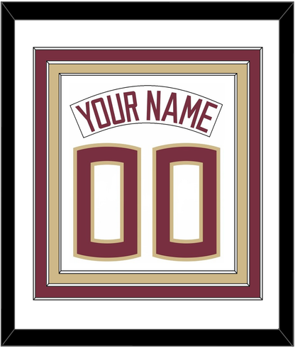 Florida State Baseball Nameplate & Number (Back) Combined - Home White (2016-2018) - Premier Tier 1