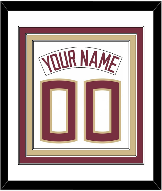 Florida State Baseball Nameplate & Number (Back) Combined - Home White (2016-2018) - Premier Tier 1