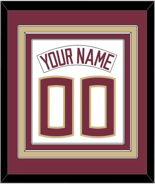 Florida State Baseball Nameplate & Number (Back) Combined - Home White (2016-2018) - Premier Tier 2