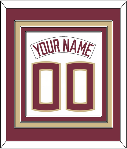 Florida State Baseball Nameplate & Number (Back) Combined - Home White (2016-2018) - Premier Tier 2
