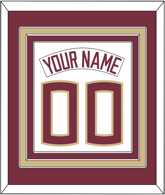 Florida State Baseball Nameplate & Number (Back) Combined - Home White (2016-2018) - Premier Tier 2