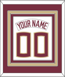 Florida State Baseball Nameplate & Number (Back) Combined - Home White (2016-2018) - Triple Mat 2