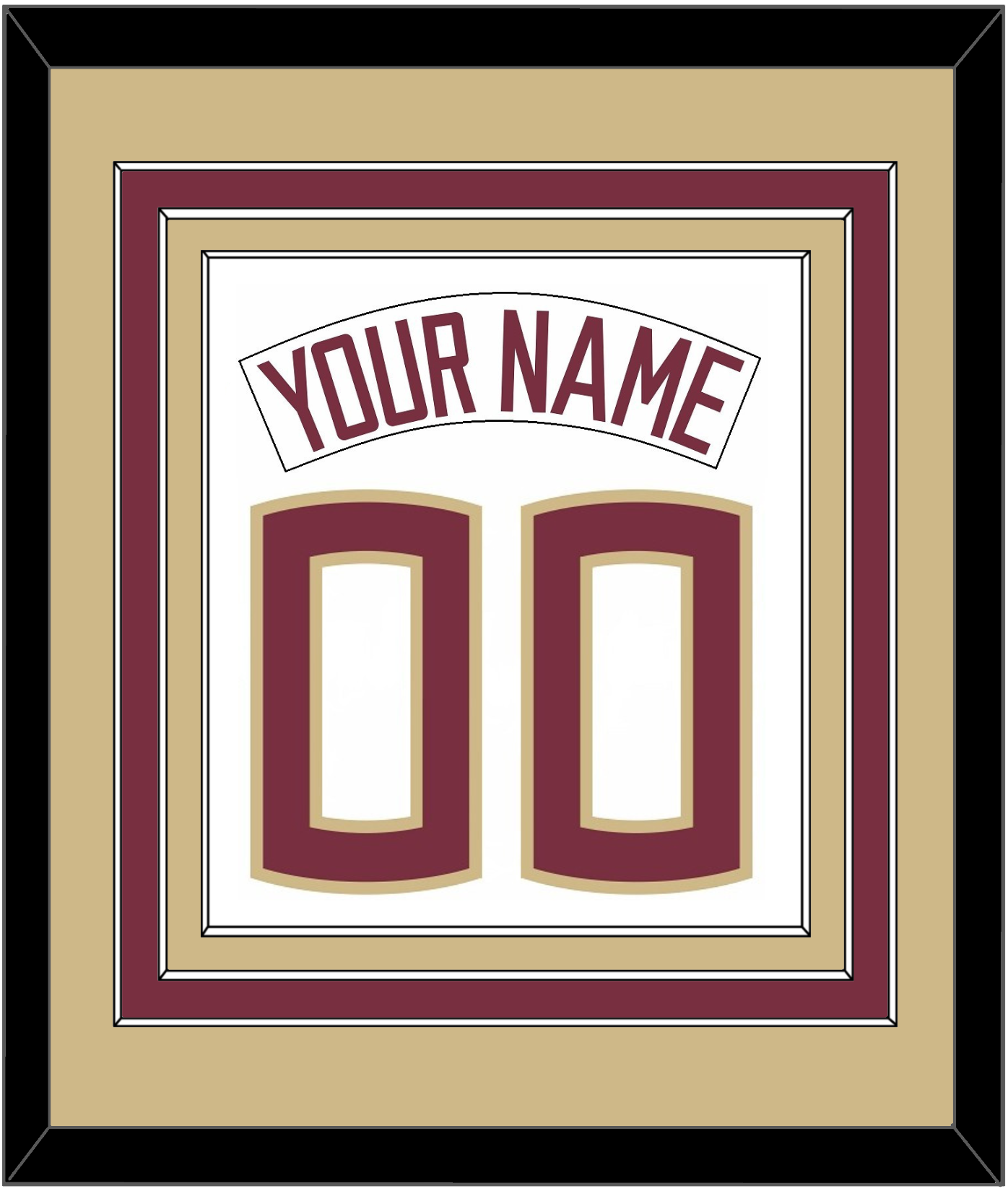 Florida State Baseball Nameplate & Number (Back) Combined - Home White (2016-2018) - Premier Tier 3