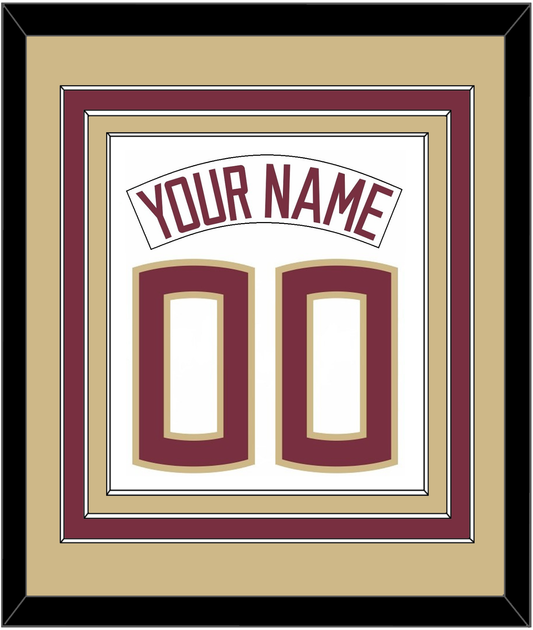 Florida State Baseball Nameplate & Number (Back) Combined - Home White (2016-2018) - Premier Tier 3
