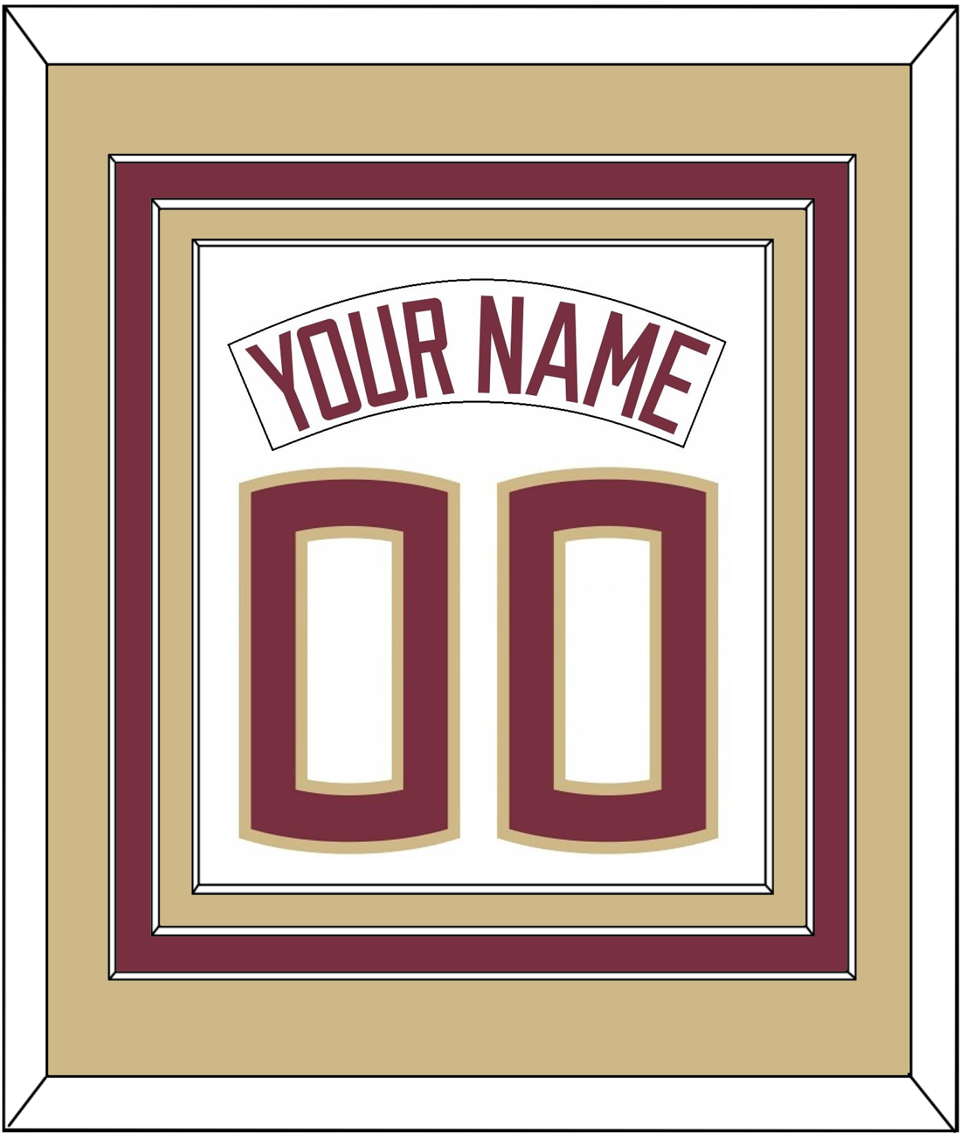 Florida State Baseball Nameplate & Number (Back) Combined - Home White (2016-2018) - Premier Tier 3