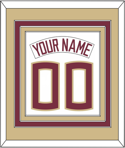 Florida State Baseball Nameplate & Number (Back) Combined - Home White (2016-2018) - Premier Tier 3