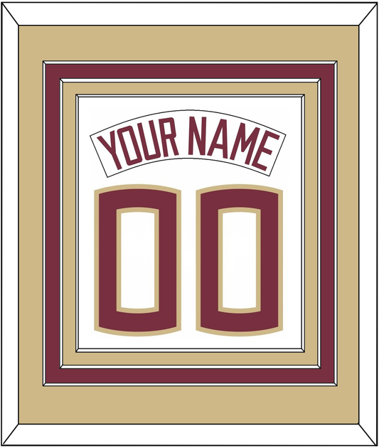 Florida State Baseball Nameplate & Number (Back) Combined - Home White (2016-2018) - Premier Tier 3
