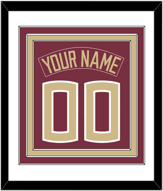 Florida State Baseball Nameplate & Number (Back) Combined - Alternate Garnet - Premier Tier 1