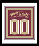 Florida State Baseball Nameplate & Number (Back) Combined - Alternate Garnet - Triple Mat 1