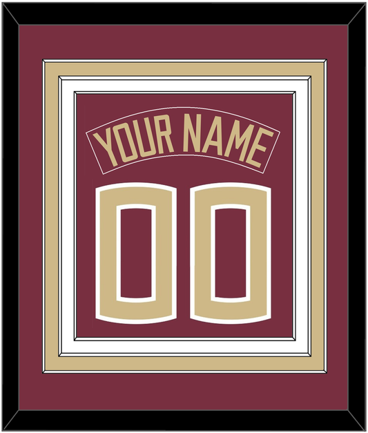 Florida State Baseball Nameplate & Number (Back) Combined - Alternate Garnet - Premier Tier 2