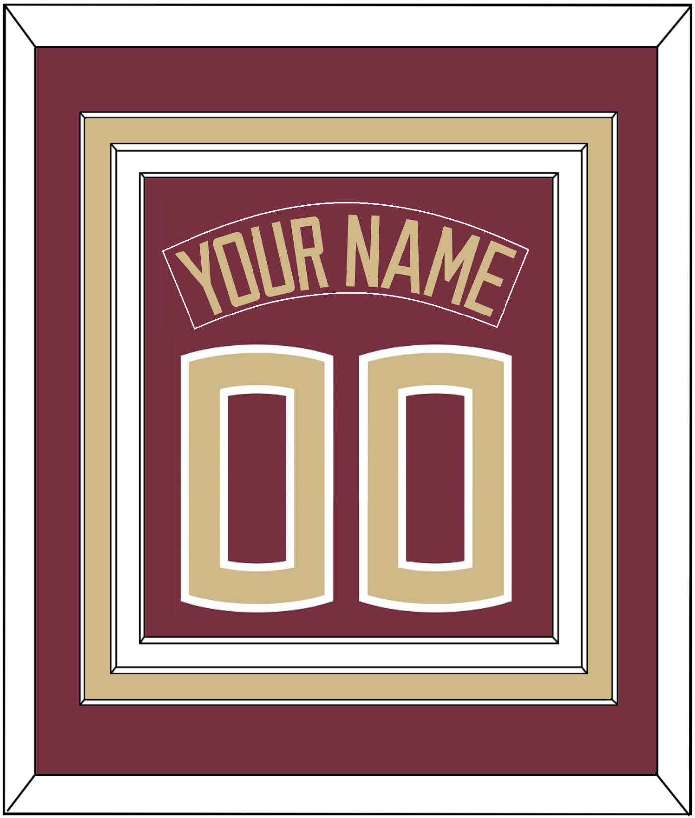 Florida State Baseball Nameplate & Number (Back) Combined - Alternate Garnet (2016-2018) - Premier Tier 2