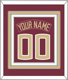 Florida State Baseball Nameplate & Number (Back) Combined - Alternate Garnet - Triple Mat 2