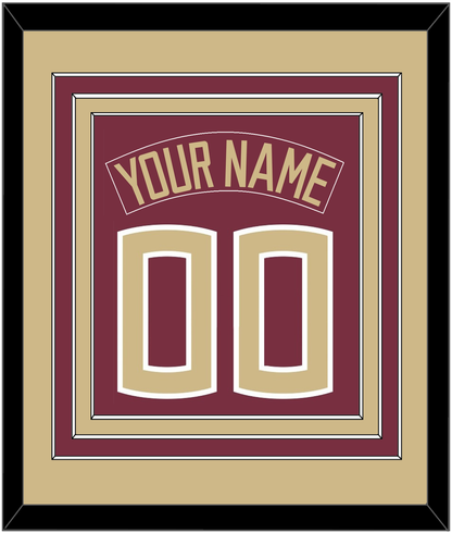 Florida State Baseball Nameplate & Number (Back) Combined - Alternate Garnet - Premier Tier 3