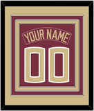 Florida State Baseball Nameplate & Number (Back) Combined - Alternate Garnet - Triple Mat 3