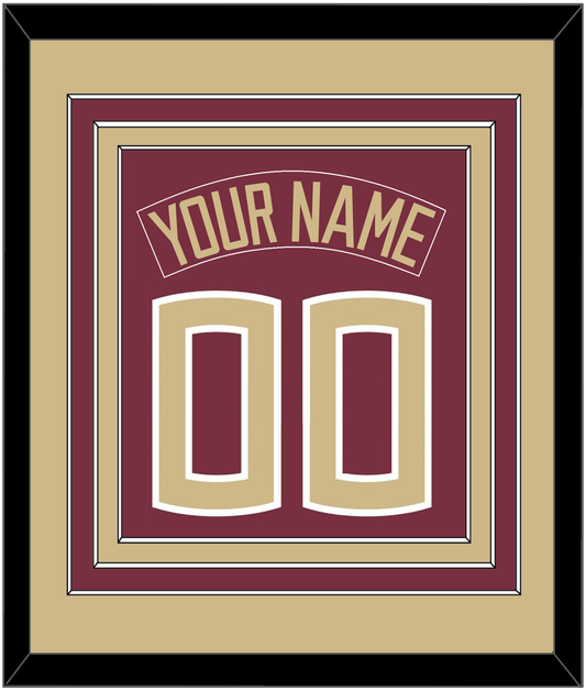 Florida State Baseball Nameplate & Number (Back) Combined - Alternate Garnet (2016-2018) - Premier Tier 3