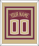 Florida State Baseball Nameplate & Number (Back) Combined - Alternate Garnet - Triple Mat 3