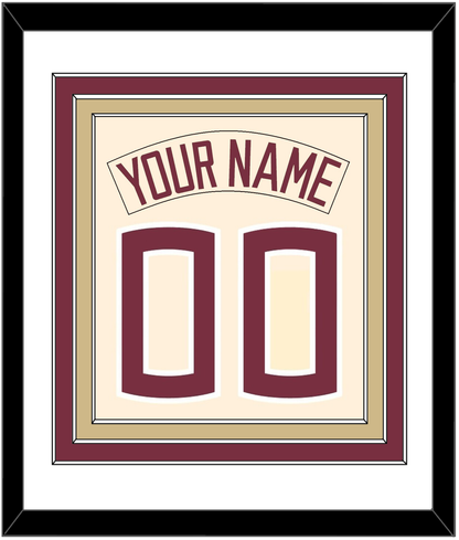 Florida State Baseball Nameplate & Number (Back) Combined - Alternate Gold (2016-2018) - Premier Tier 1