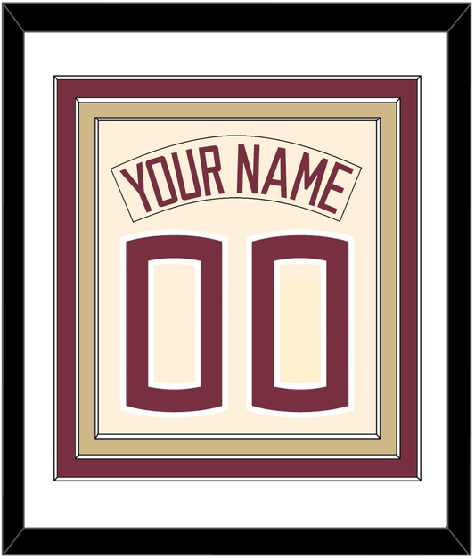 Florida State Baseball Nameplate & Number (Back) Combined - Alternate Gold (2016-2018) - Premier Tier 1