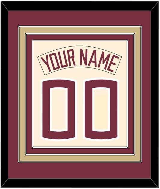Florida State Baseball Nameplate & Number (Back) Combined - Alternate Gold (2016-2018) - Premier Tier 2