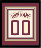 Florida State Baseball Nameplate & Number (Back) Combined - Alternate Gold (2016-2018) - Triple Mat 2