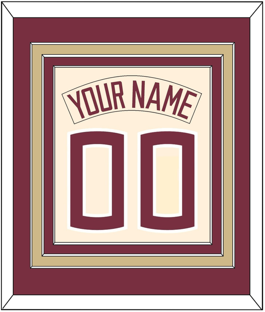 Florida State Baseball Nameplate & Number (Back) Combined - Alternate Gold (2016-2018) - Premier Tier 2