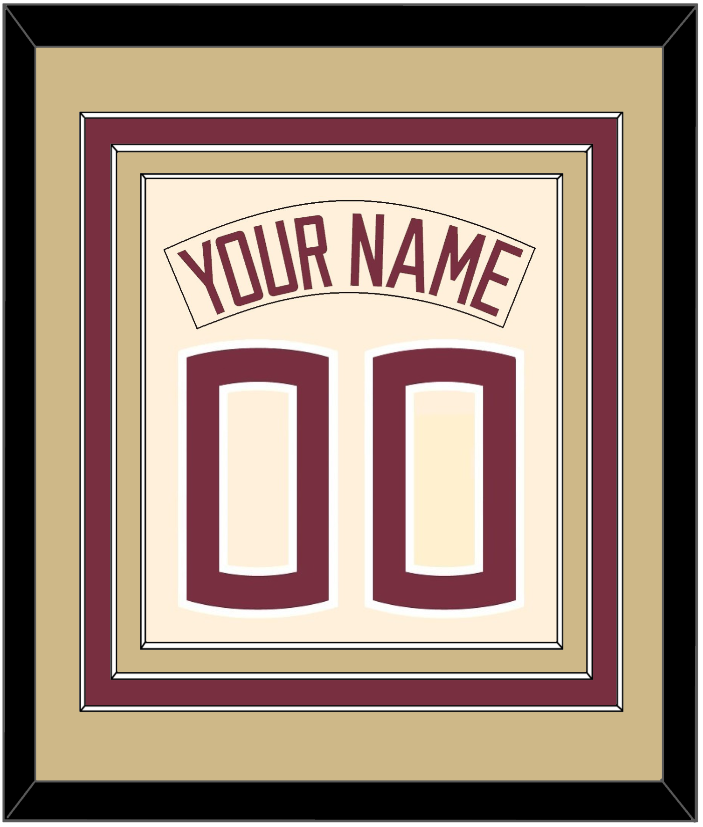 Florida State Baseball Nameplate & Number (Back) Combined - Alternate Gold (2016-2018) - Premier Tier 3