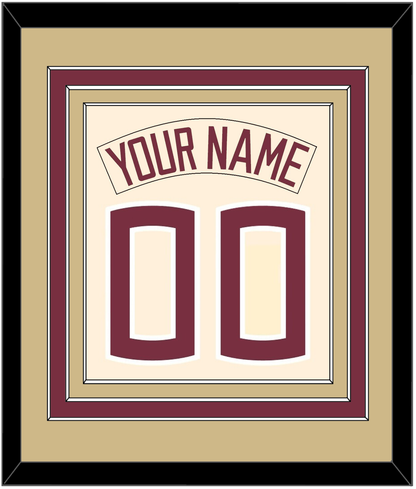 Florida State Baseball Nameplate & Number (Back) Combined - Alternate Gold (2016-2018) - Premier Tier 3