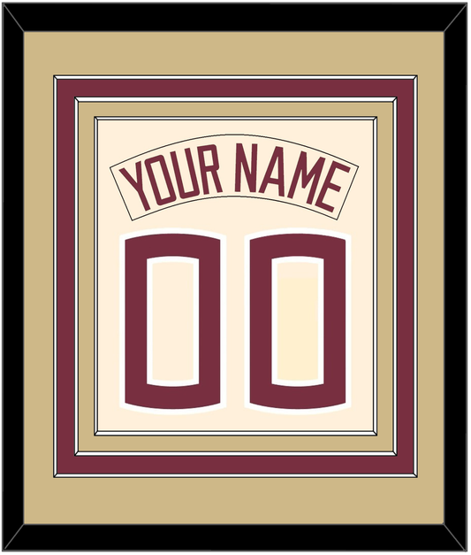 Florida State Baseball Nameplate & Number (Back) Combined - Alternate Gold (2016-2018) - Premier Tier 3
