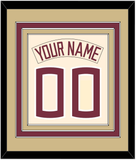 Florida State Baseball Nameplate & Number (Back) Combined - Alternate Gold (2016-2018) - Triple Mat 3