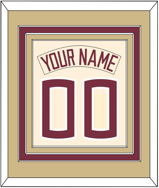 Florida State Baseball Nameplate & Number (Back) Combined - Alternate Gold (2016-2018) - Premier Tier 3