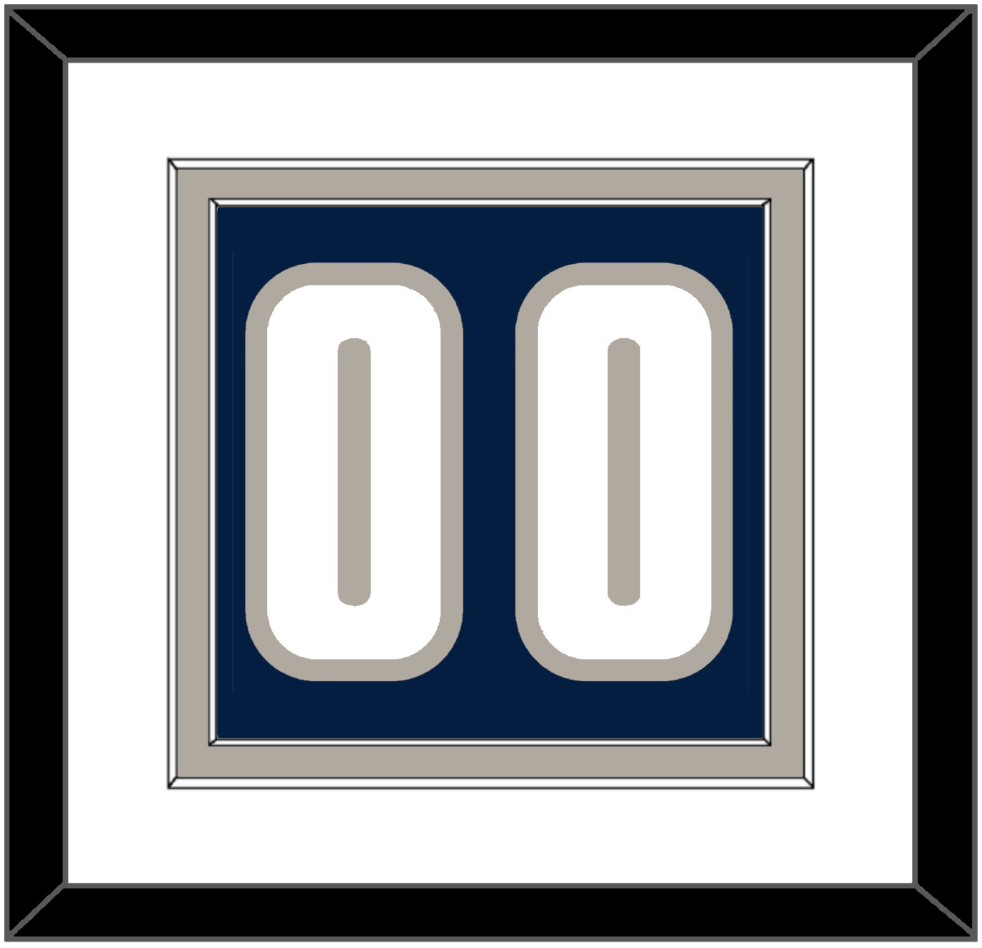 Georgetown Basketball Number - Road Blue (1994-1996) - Signature Tier 1